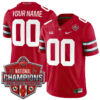 Custom Ohio State Buckeyes Football Scarlet Game 2024 CFP Champions Jersey - All Stitched