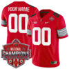 Custom Ohio State Buckeyes Football Scarlet Alternate Game 2024 CFP Champions Jersey - All Stitched