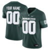 Custom Michigan State Spartans Football Green Game Jersey - All Stitched