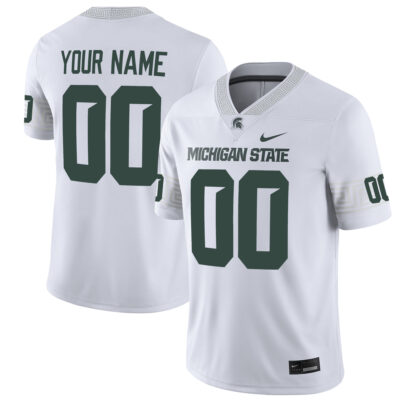 Custom Michigan State Spartans Football White Game Jersey - All Stitched