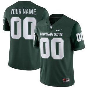 Custom Michigan State Spartans Football Green Alternate Game Jersey - All Stitched