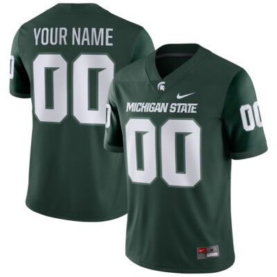 Custom Michigan State Spartans Football Green Alternate Game Jersey - All Stitched