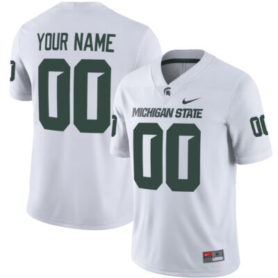 Custom Michigan State Spartans Football White Alternate Game Jersey - All Stitched