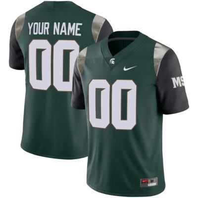 Custom Michigan State Spartans Football Green Alternate Game Jersey - All Stitched