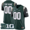 Custom Michigan State Spartans Football Green Alternate Game Jersey w/ B1G Patch - All Stitched