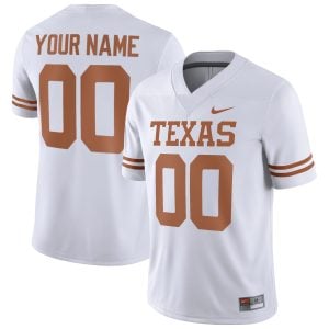 Custom Texas Longhorns Football White Game Jersey - All Stitched
