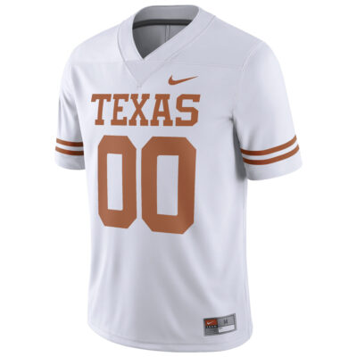 Alternative view of Custom Texas Longhorns Football White Game Jersey - All Stitched