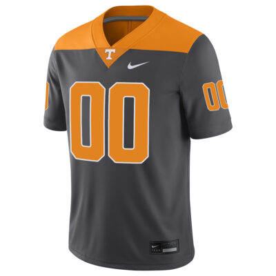 Alternative view of Custom Tennessee Volunteers Football Anthracite Game Jersey - All Stitched