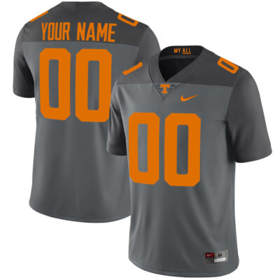 Custom Tennessee Volunteers Football Smokey Grey Alternate Game Jersey - All Stitched
