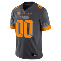 Alternative view of Custom Tennessee Volunteers Football Anthracite Alternate Game Jersey w/ SEC Patch - All Stitched