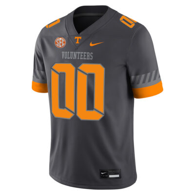 Alternative view of Custom Tennessee Volunteers Football Anthracite Alternate Game Jersey w/ SEC Patch - All Stitched