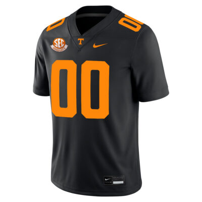 Alternative view of Custom Tennessee Volunteers Football Black Game Jersey w/ SEC Graduation Patch - All Stitched