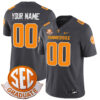Custom Tennessee Volunteers Football Smokey Grey Tennessee State Jersey w/ SEC Graduation Patch - All Stitched