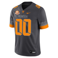 Alternative view of Custom Tennessee Volunteers Football Anthracite Alternate Game Jersey w/ SEC Graduation Patch - All Stitched