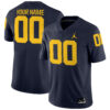 Custom Michigan Wolverines Football Navy Game Jersey - All Stitched