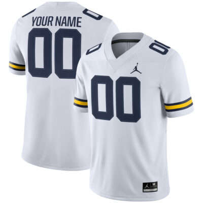 Custom Michigan Wolverines Football White Game Jersey - All Stitched