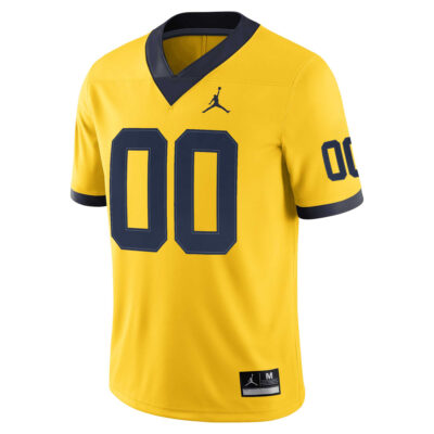 Alternative view of Custom Michigan Wolverines Football Maize Game Jersey - All Stitched