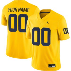 Custom Michigan Wolverines Football Maize Alternate Game Jersey - All Stitched