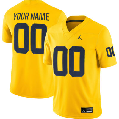 Custom Michigan Wolverines Football Maize Alternate Game Jersey - All Stitched