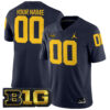 Custom Michigan Wolverines Football Navy Game Jersey w/ B1G Patch - All Stitched