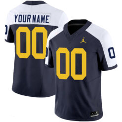 Custom Michigan Wolverines Football Navy Alternate Vapor F.U.S.E Limited Jersey - All Stitched