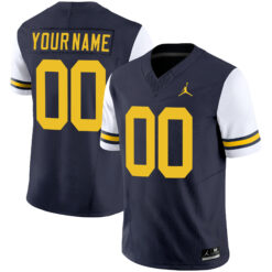 Custom Michigan Wolverines Football Alternate Navy Vapor F.U.S.E Limited Jersey - All Stitched