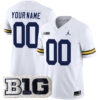 Custom Michigan Wolverines Football White Vapor F.U.S.E Limited Jersey w/ B1G Patch - All Stitched