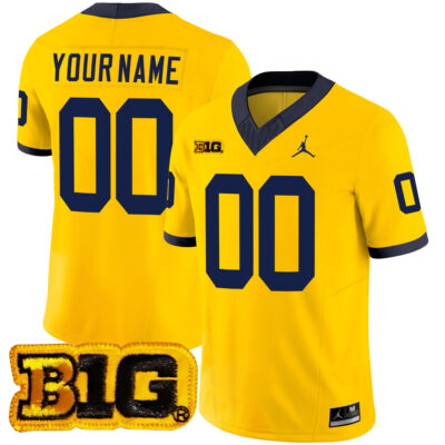 Custom Michigan Wolverines Football Maize Vapor F.U.S.E Limited Jersey w/ B1G Patch - All Stitched