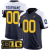Custom Michigan Wolverines Football Navy Alternate Vapor F.U.S.E Limited Jersey w/ B1G Patch - All Stitched