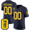 Custom Michigan Wolverines Football Navy Jersey w/ TM42 Patch - All Stitched