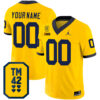 Custom Michigan Wolverines Football Maize Jersey w/ TM42 Patch - All Stitched