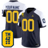 Custom Michigan Wolverines Football Navy Alternate Jersey w/ TM42 Patch - All Stitched