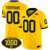 Custom Michigan Wolverines Football 1000 Wins Maize Jersey - All Stitched