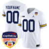 Custom Michigan Wolverines Football Orange Bowl White Jersey - All Stitched
