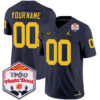 Custom Michigan Wolverines Football Fiesta Bowl Navy Jersey - All Stitched