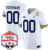 Custom Michigan Wolverines Football Fiesta Bowl White Jersey - All Stitched