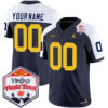 Custom Michigan Wolverines Football Fiesta Bowl Navy Alternate Jersey - All Stitched