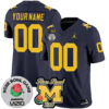 Custom Michigan Wolverines Football Rose Bowl Navy Jersey - All Stitched
