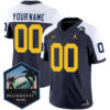 Custom Michigan Wolverines Football ReliaQuest Bowl Navy Alternate Jersey - All Stitched