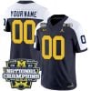Custom Michigan Wolverines Football 2023 CFP National Championship Navy Alternate Jersey - All Stitched