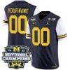 Custom Michigan Wolverines Football 2023 CFP National Championship Alternate Navy Jersey - All Stitched