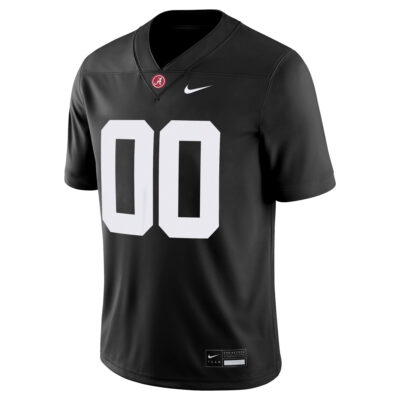 Alternative view of Custom Alabama Crimson Tide Football Black Game Jersey - All Stitched