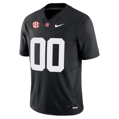 Alternative view of Custom Alabama Crimson Tide Football Black Jersey w/ SEC Patch - All Stitched