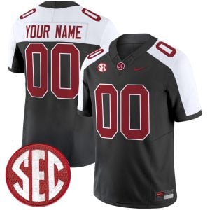 Custom Alabama Crimson Tide Football Alternate Black Jersey w/ SEC Patch - All Stitched