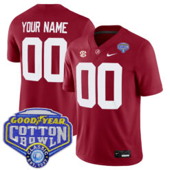 Custom Alabama Crimson Tide Football Cotton Bowl Crimson Game Jersey - All Stitched