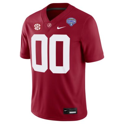 Alternative view of Custom Alabama Crimson Tide Football Cotton Bowl Crimson Game Jersey - All Stitched