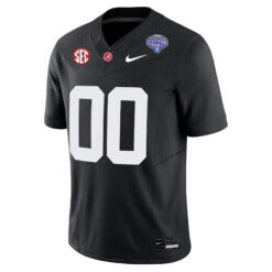 Alternative view of Custom Alabama Crimson Tide Football Cotton Bowl Black Jersey - All Stitched