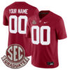 Custom Alabama Crimson Tide Football Crimson Game Jersey w/ SEC Graduate Patch - All Stitched
