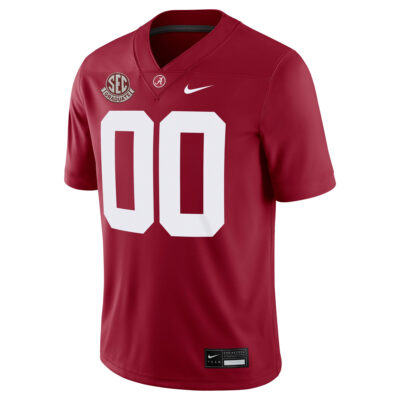 Alternative view of Custom Alabama Crimson Tide Football Crimson Game Jersey w/ SEC Graduate Patch - All Stitched