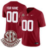 Custom Alabama Crimson Tide Football Crimson Jersey w/ SEC Graduate Patch - All Stitched